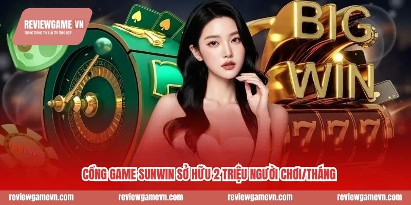 Cổng game Sunwin sở hữu 2 triệu người chơi/tháng